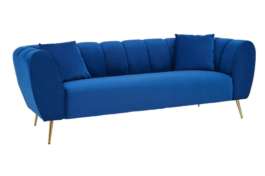 Florine 3 Seat Midnight Velvet Sofa