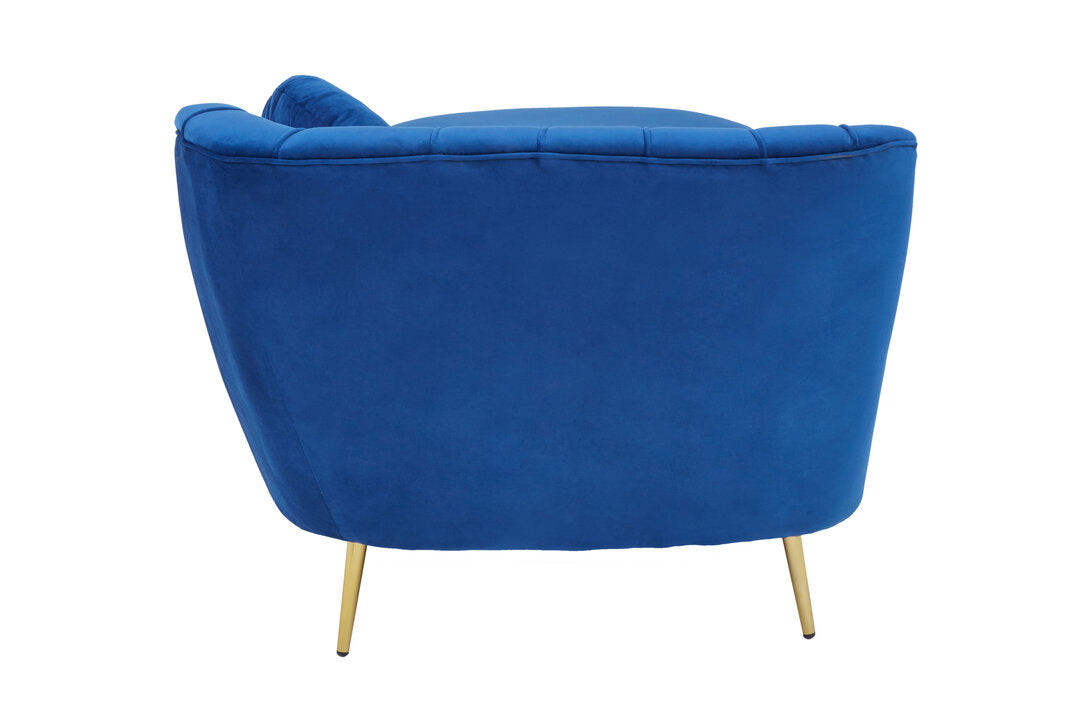 Felizia Midnight Blue Velvet Left Arm Chaise Lounge