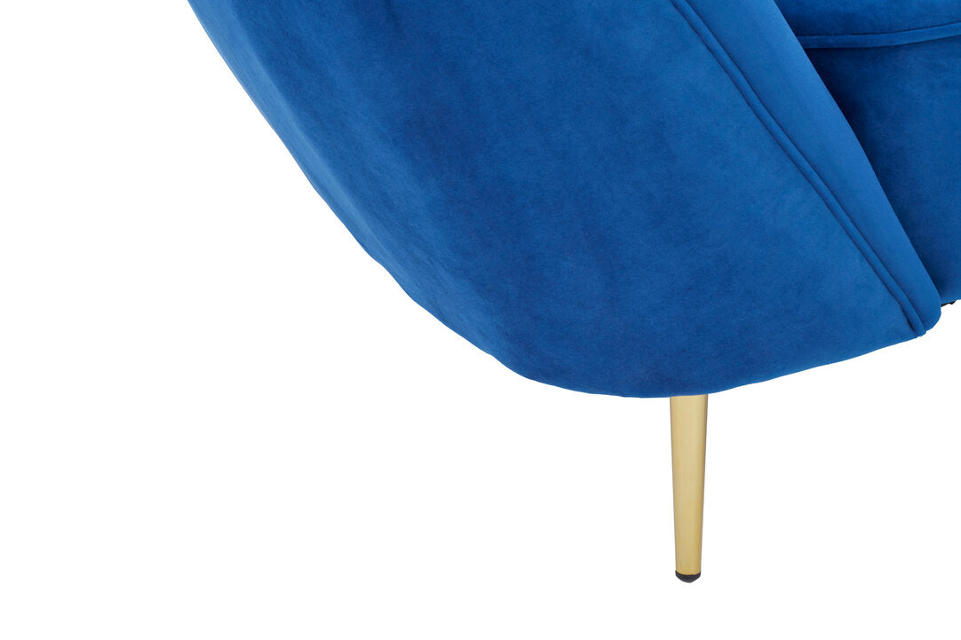 Felizia Midnight Blue Velvet Left Arm Chaise Lounge