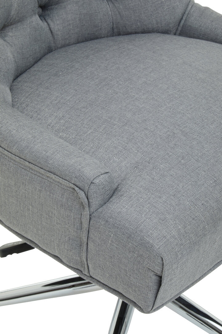 Anita Grey Fabric and Chrome Finish Base Home Office Chair