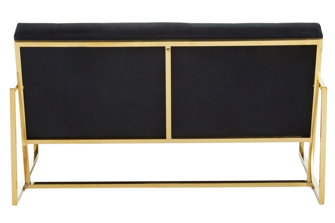 Azalea Two Seat Black Velvet Sofa