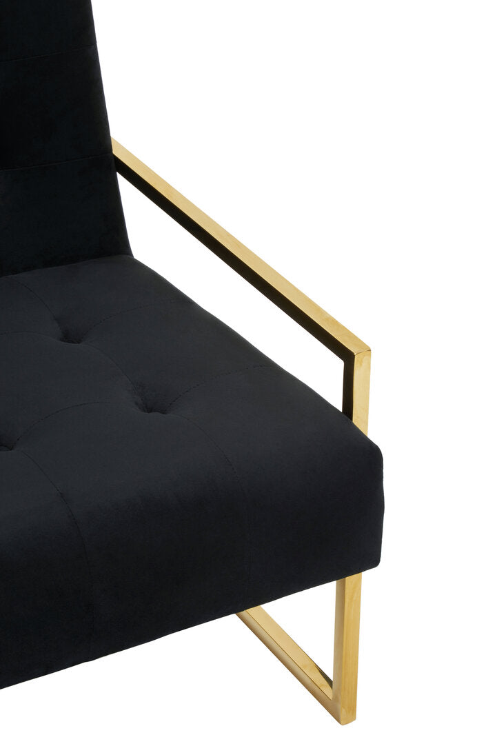 Azalea Two Seat Black Velvet Sofa