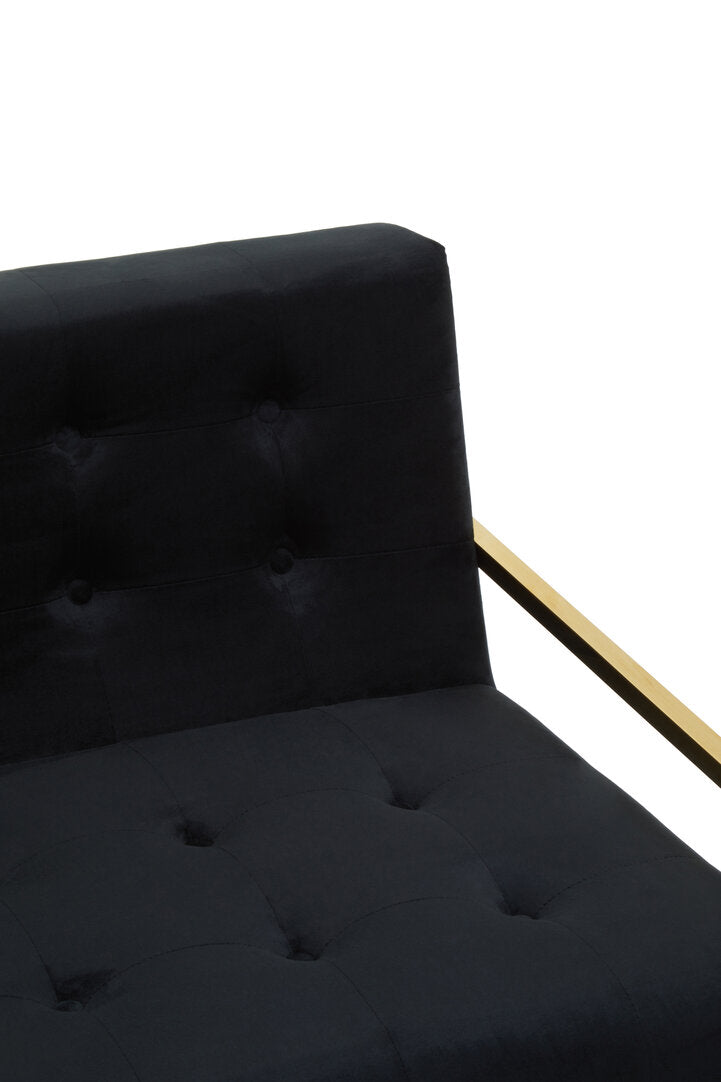 Azalea Two Seat Black Velvet Sofa