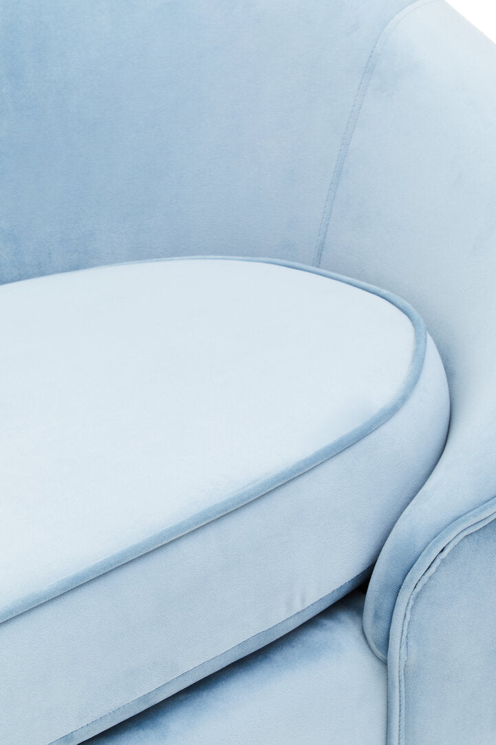 Yasmeen 3 Seat Aqua Blue Velvet Sofa