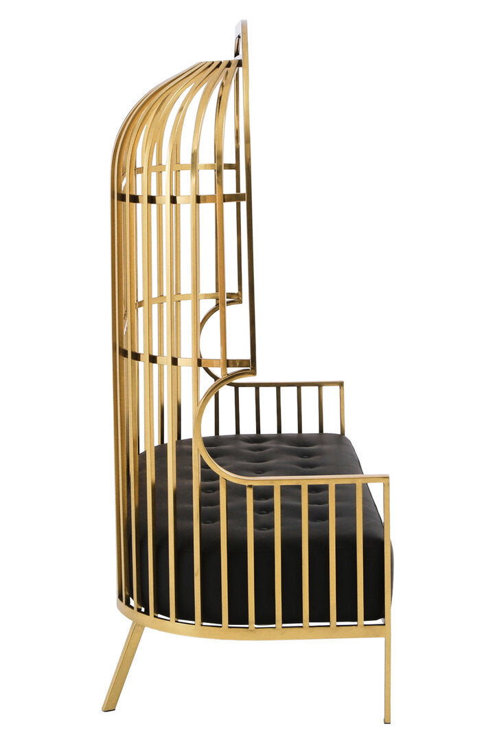Eliza Gold Dome Cage Two Seat Sofa
