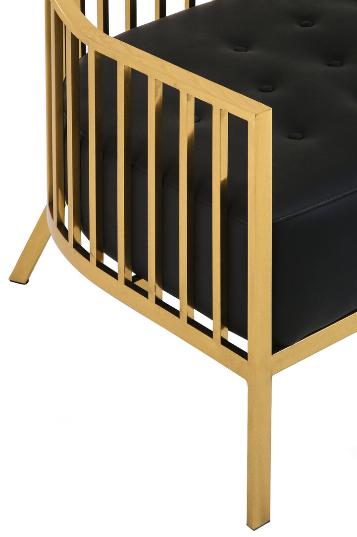 Eliza Gold Dome Cage Two Seat Sofa