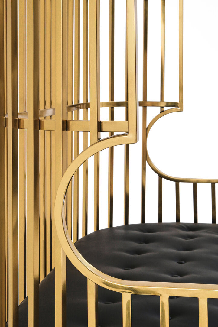 Eliza Gold Dome Cage Two Seat Sofa