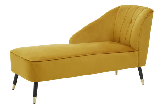 Yvette Mustard Velvet Right Hand Chaise Loungue