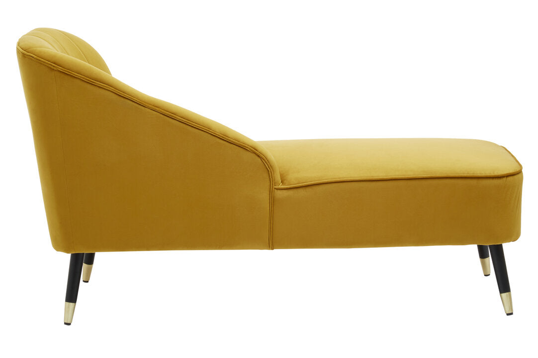 Yvette Mustard Velvet Right Hand Chaise Loungue