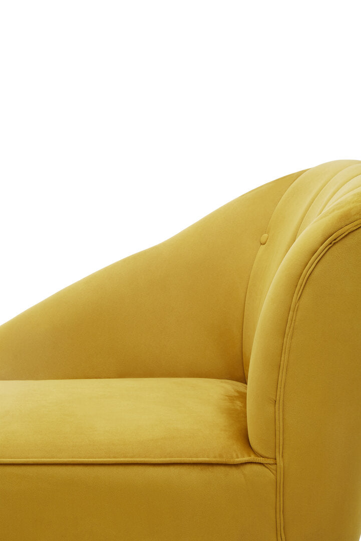 Yvette Mustard Velvet Right Hand Chaise Loungue