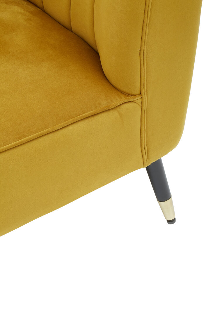 Yvette Mustard Velvet Right Hand Chaise Loungue