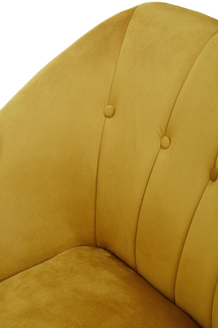 Yvette Mustard Velvet Right Hand Chaise Loungue