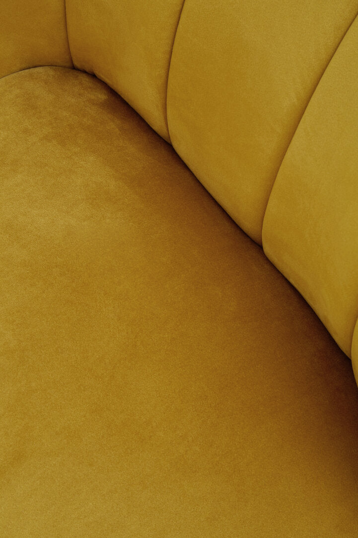 Yvette Mustard Velvet Right Hand Chaise Loungue
