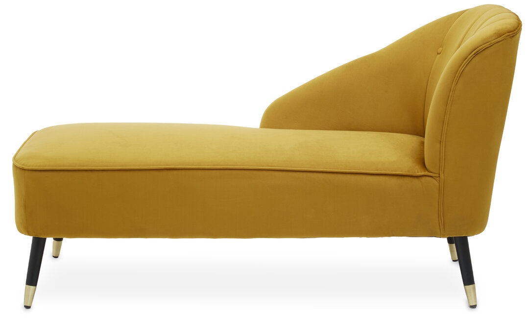 Yvette Mustard Velvet Right Hand Chaise Loungue