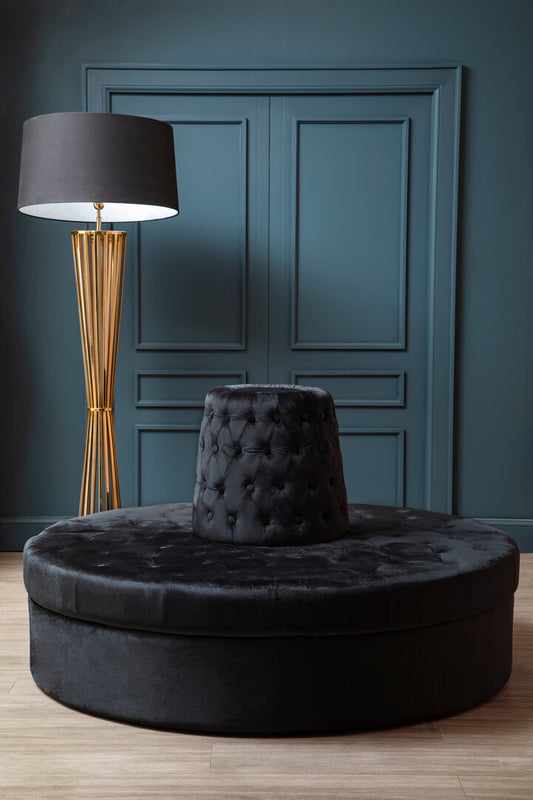 Hartford Black Velvet Modular Round Sofa