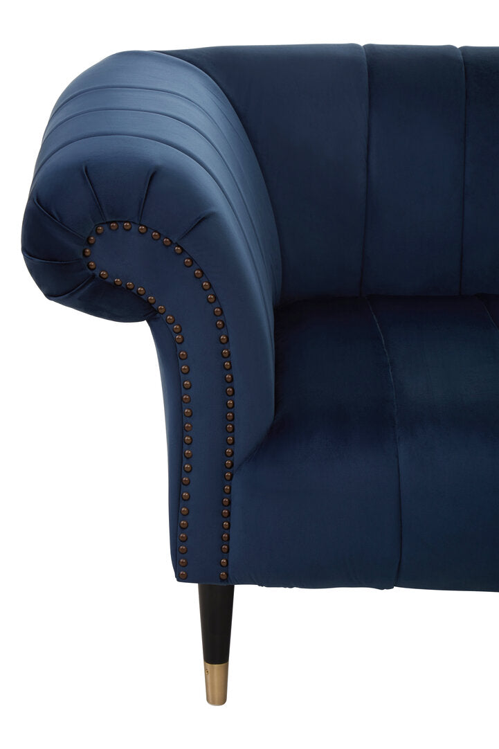 Siena Three Seat Midnight Velvet Sofa