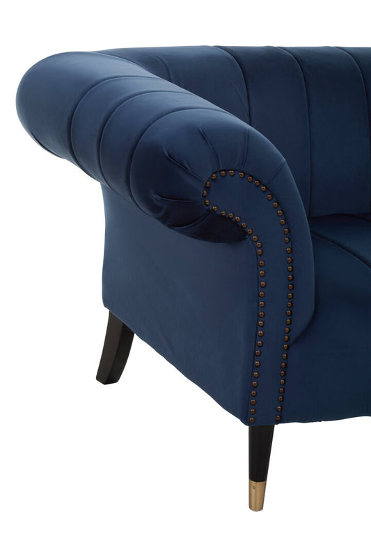 Siena Three Seat Midnight Velvet Sofa