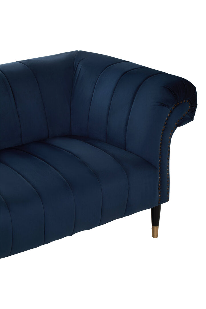 Siena Three Seat Midnight Velvet Sofa