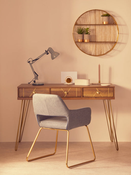 Flori Three Drawer Desk