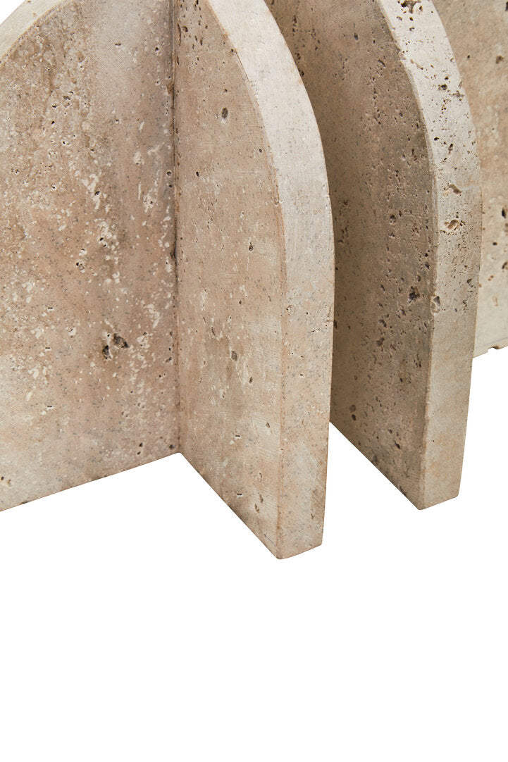 Tibor Travertine Set of 2 Arched Bookends