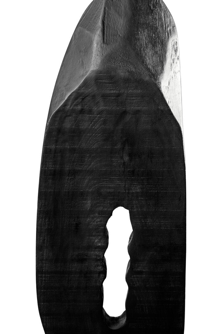 Fidel Rustic Black Vertical Mango Wood Slice Sculpture