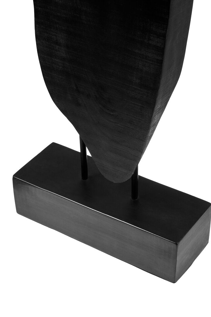 Fidel Rustic Black Vertical Mango Wood Slice Sculpture