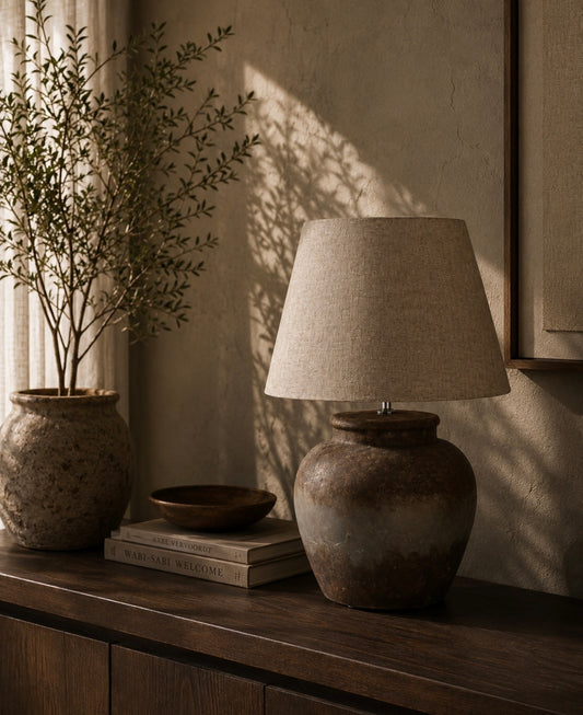 Castello Aged Stone Ceramic Desk Lamp