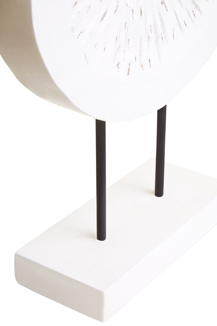 Fidel Small Distressed White Mango Wood Sculpture