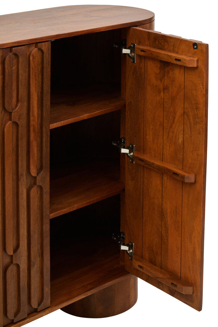 Torcino Two Door Brown Mango Wood Cabinet