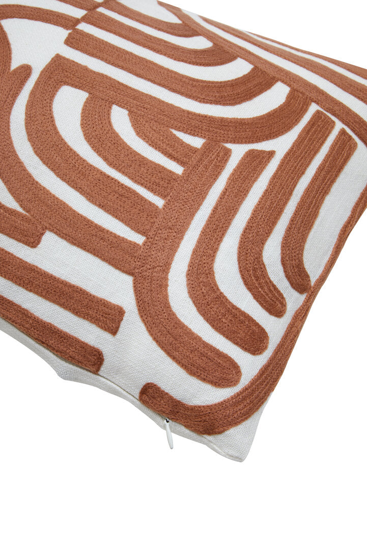 Bosie Ozella Rust And White Cushion