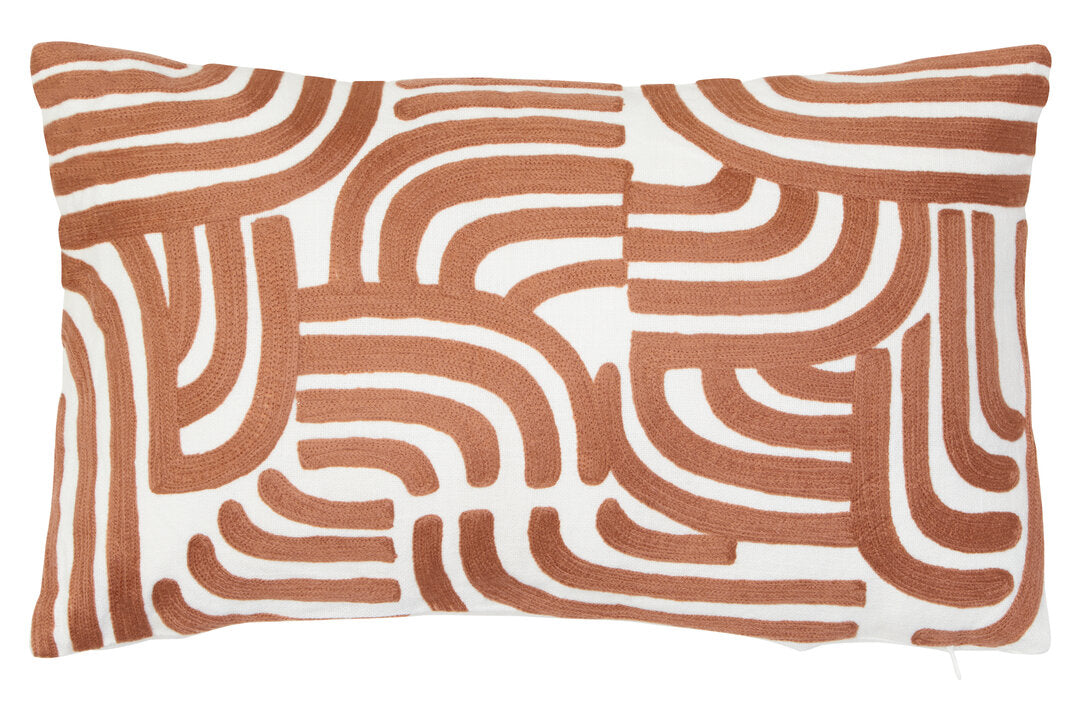 Bosie Ozella Rust And White Cushion