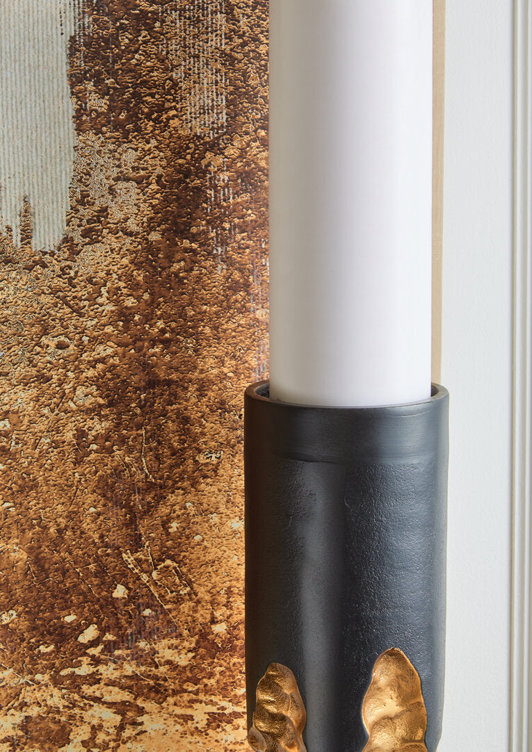 Abstract Wall Art with Gold Foil – Contemporary Workspace Statement Piece with Textured Finish