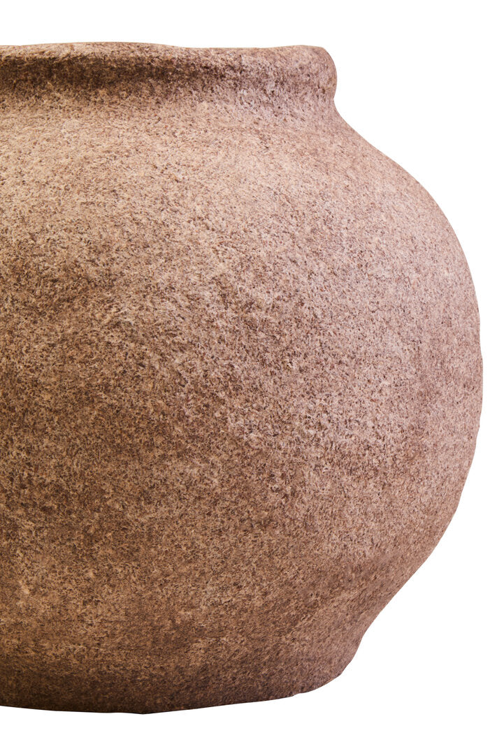 Sanai Cotton Mache And Coco Shell Round Vase