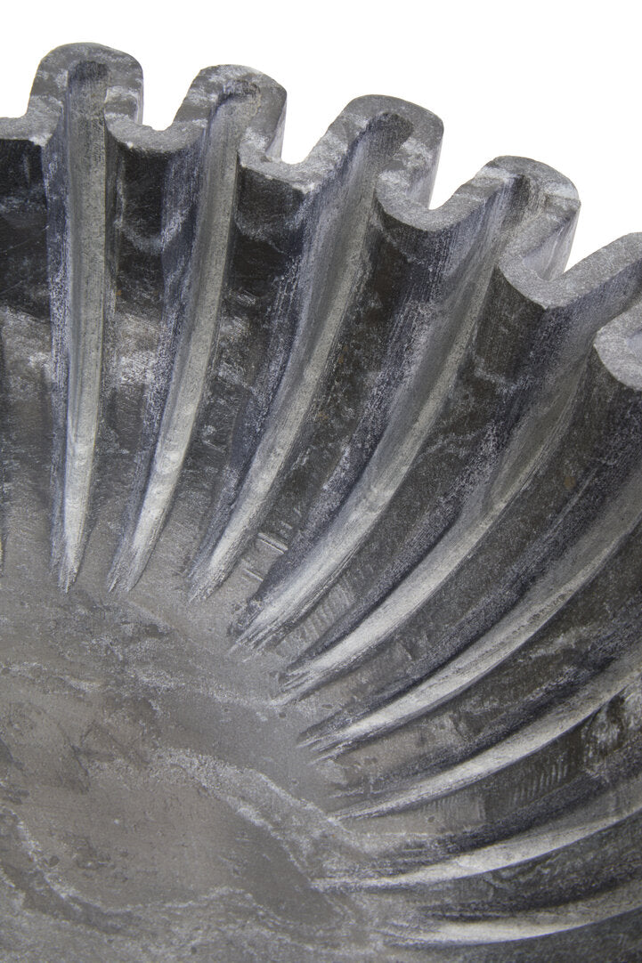 Savio Small Grey Fluted Marble Bowl