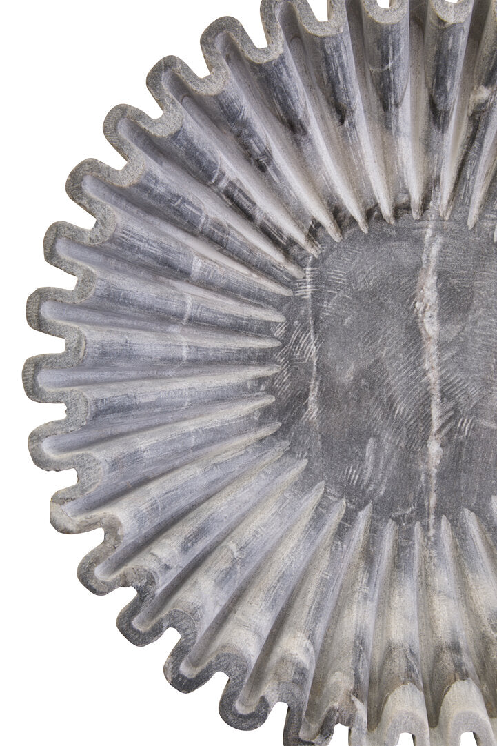 Savio Small Grey Fluted Marble Bowl