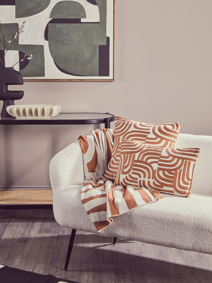 Bosie Ozella Rust And White Cushion