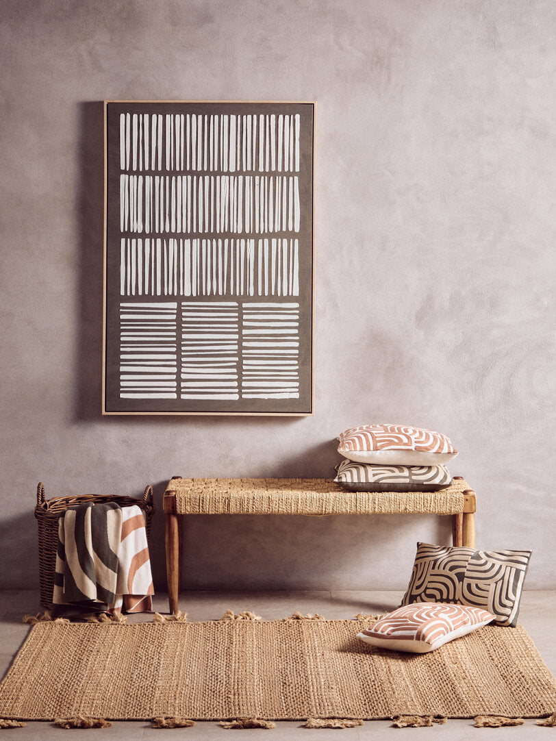 Bosie Ozella Rust And White Cushion