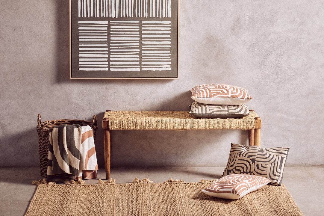 Bosie Ozella Rust And White Cushion