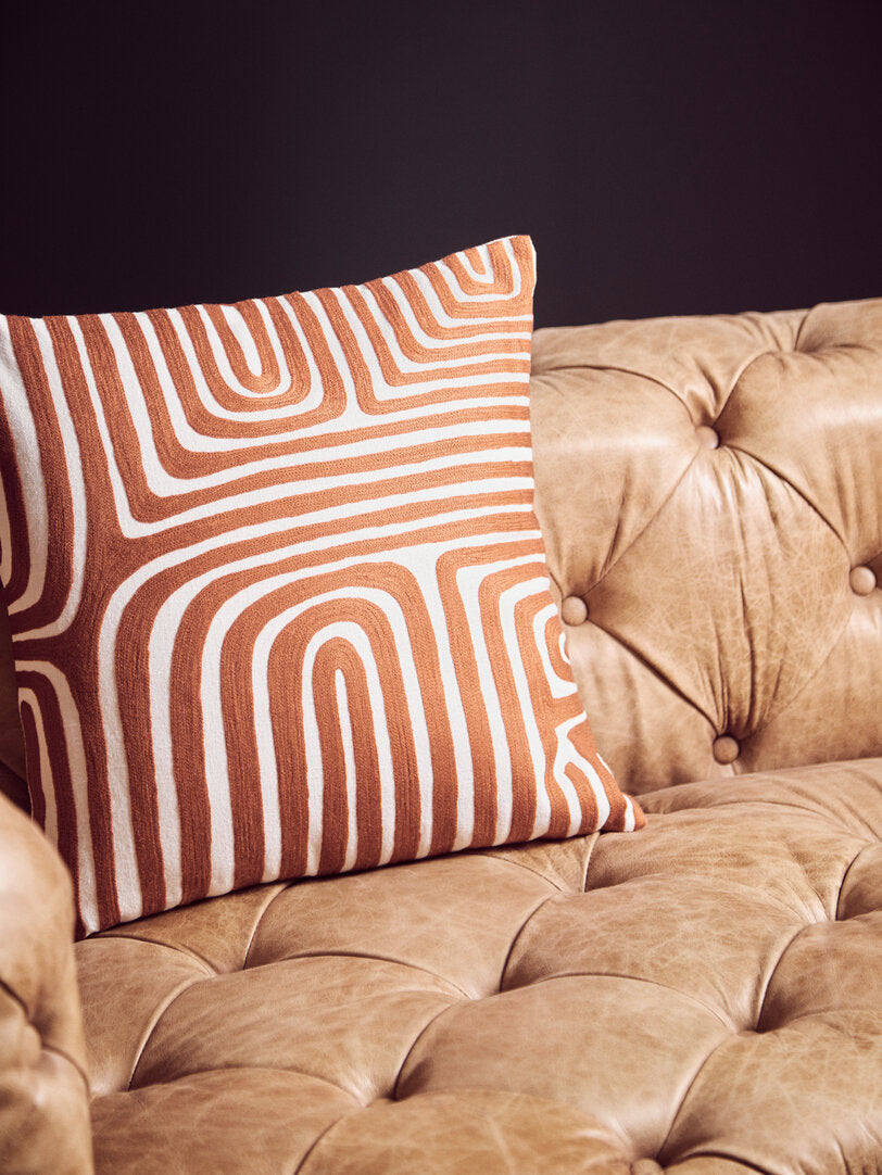 Bosie Ozella Rust And White Cushion