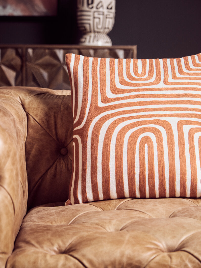 Bosie Ozella Rust And White Cushion