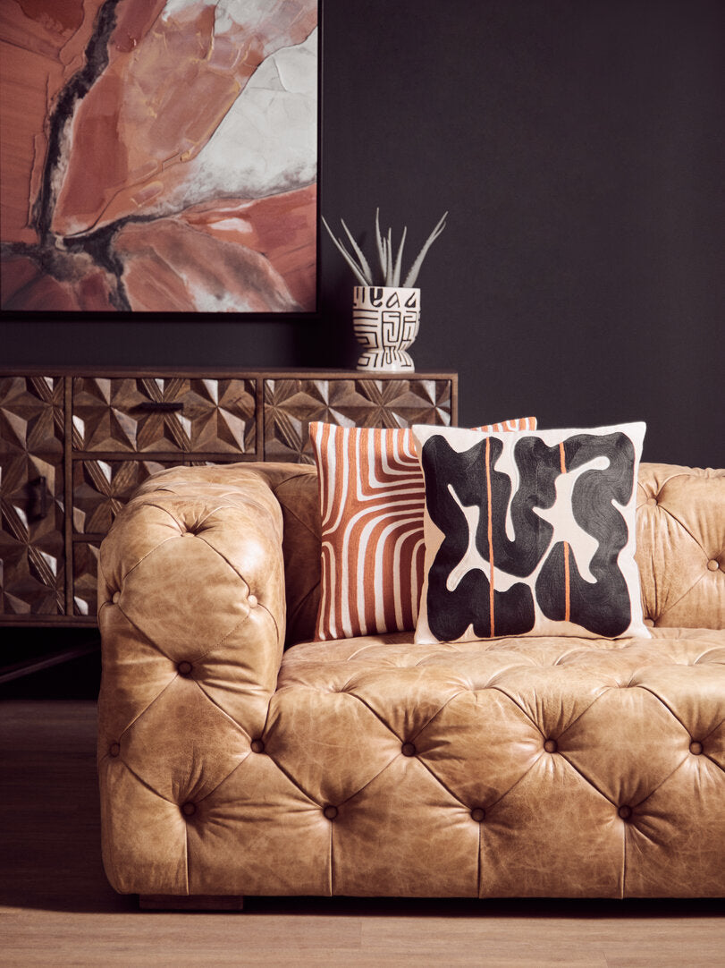 Bosie Ozella Rust And White Cushion