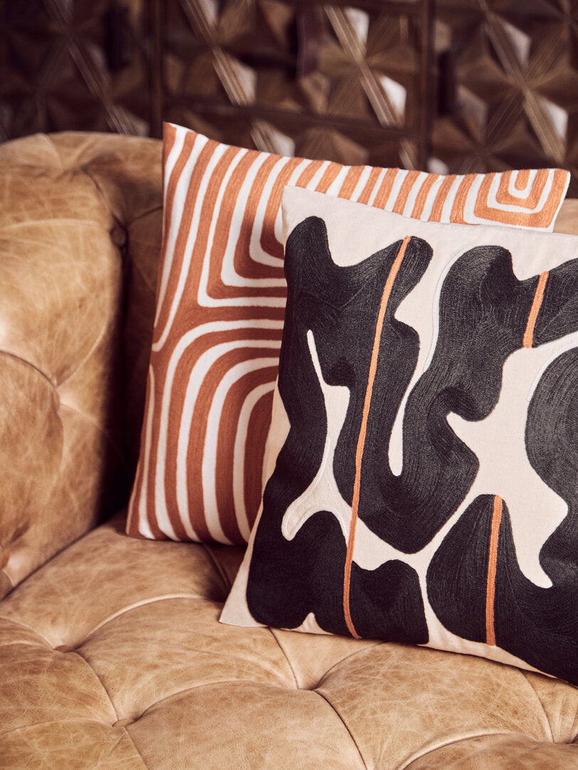 Bosie Ozella Rust And White Cushion