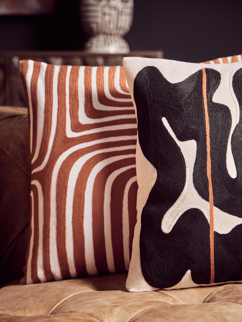 Bosie Ozella Rust And White Cushion