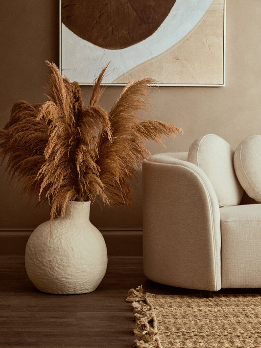 Sanai Cotton Mache Large Cream Vase