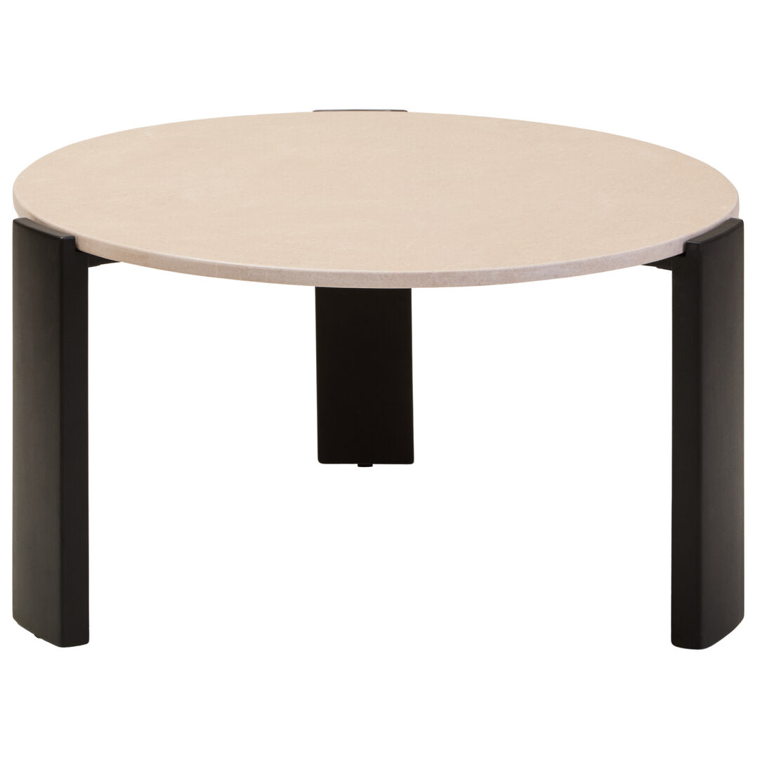 Palermo Round Cream Marble Top Large Coffee Table