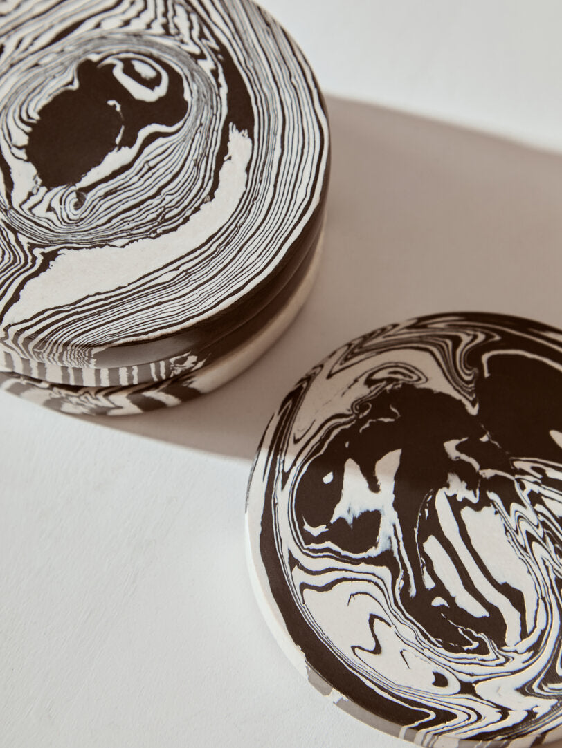 Helsa Set of Four Black And White Marble Coasters