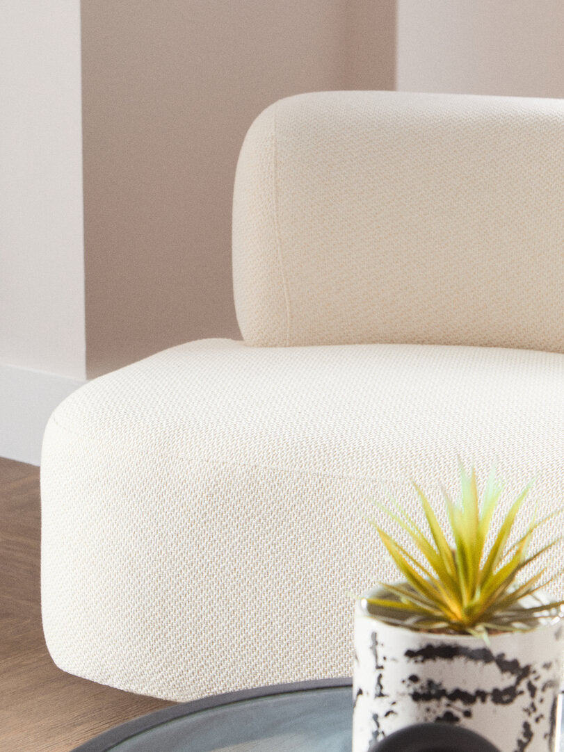 Ozzano Cream Linen 3 Seater Sofa