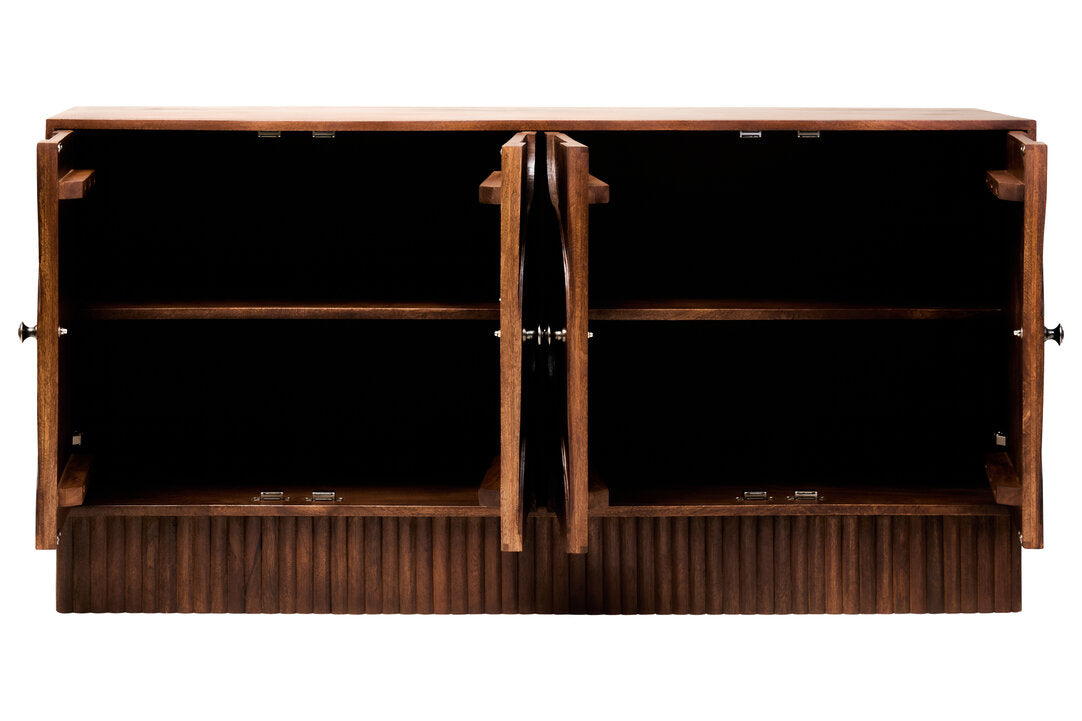 Siva Four Door Mango Wood Hammered Sideboard