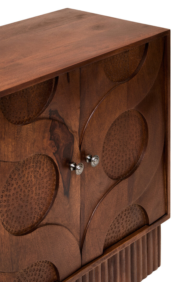Siva Four Door Mango Wood Hammered Sideboard