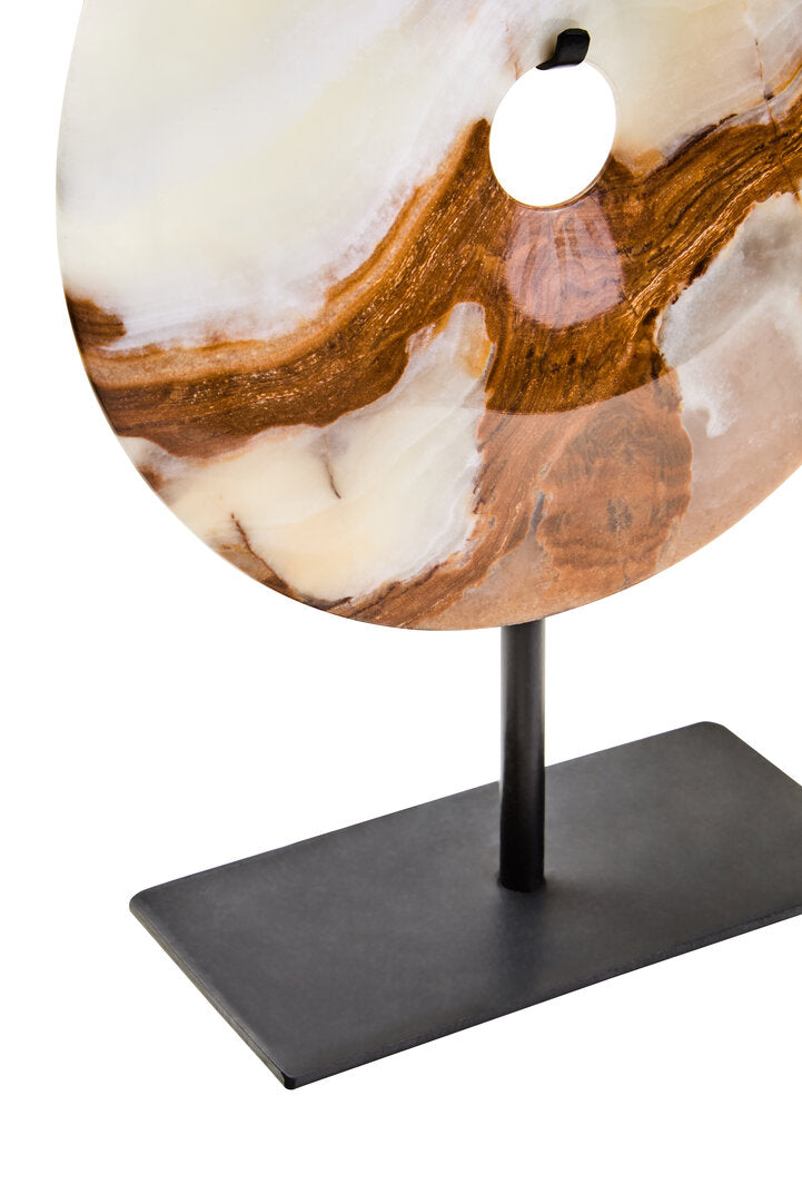 Oleena Small Round Onyx Disc Sculpture